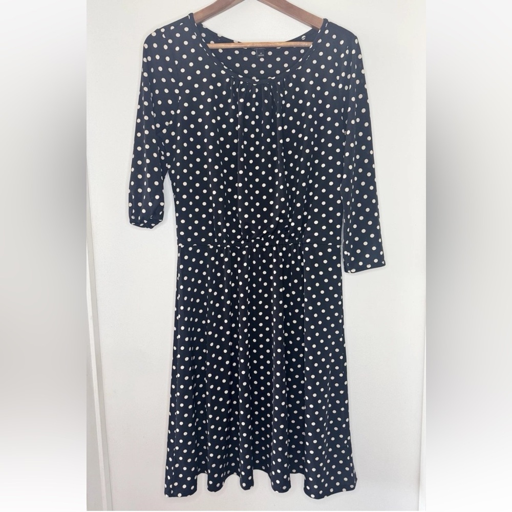 Ann Taylor Black & White Polka Dots Fit & Flare Women’s dress MEDIUM